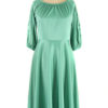 Vintage green dress with detailing on arm, Size 14