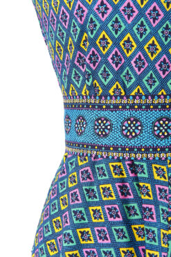 Psychedelic Print Maxi Dress, 70s, Size 8