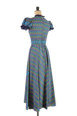 Psychedelic Print Maxi Dress, 70s, Size 8